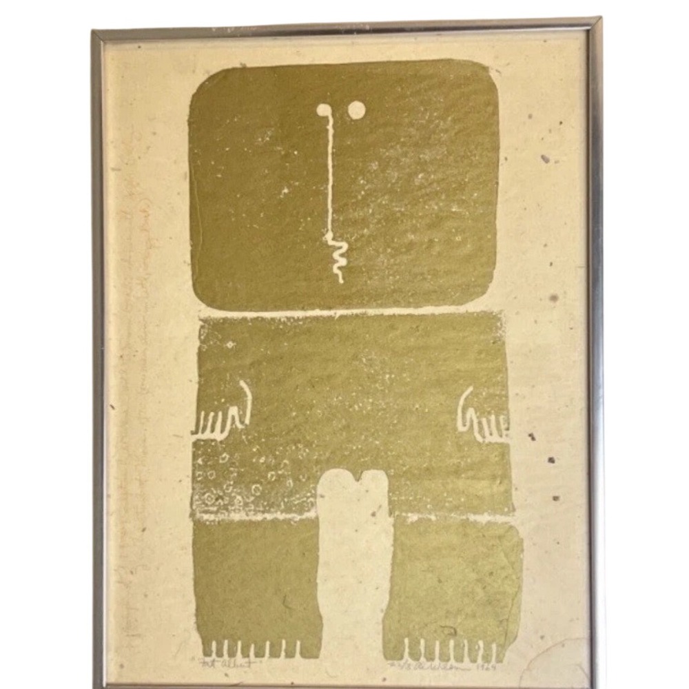 MCM Print "Fat Albert" Modernist cubist Folk Art sculptor Al Wilson‎ 2/3 1969